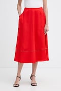 Tommy Hilfiger трапецовидна пола с вискоза червена с изчистена шарка WW0WW51057