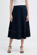 Tommy Hilfiger spódnica trapezowa z wiskozą granatowa gładka WW0WW51057