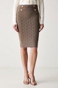 Marciano by Guess φούστα pencil με βισκόζη YAMNA καφέ G6YD07 Z1013