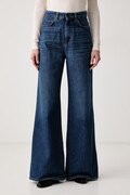 Weekend Max Mara jeansy wide leg damskie WKDSPORT granatowe 2625186022600