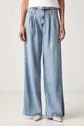 Morgan jeansy wide leg damskie niebieskie PELIAM