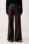 United Colors of Benetton jeansy wide leg damskie brązowe 4HEMDF0CP