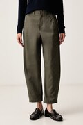 United Colors of Benetton spodnie damskie z bawełną zielone high waist 43D8DF0CH