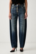 Elisabetta Franchi jeansy relaxed fit damskie niebieskie PJ10D66E2