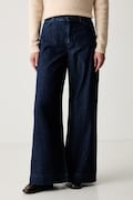 Weekend Max Mara jeansy wide leg damskie WKDVEGA granatowe 2625186021600