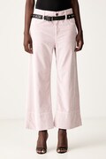 Pinko spodnie damskie sztruksowe różowe high waist 107418 A3HF