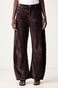Pinko spodnie damskie sztruksowe bordowe high waist 107196 A3HF