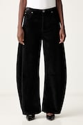 Pinko spodnie damskie sztruksowe czarne high waist 107196 A3HF