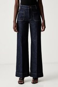 Victoria Beckham jeansy wide leg damskie Alina granatowe 1226DJE007252G