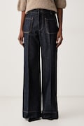 Victoria Beckham jeansy wide leg damskie Alina granatowe 1226DJE007252G