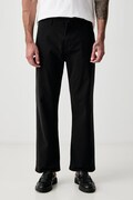 U.S. Polo Assn. spodnie męskie bawełniane z elastanem RELAXED FIT CHINO czarne regular waist MUP5479