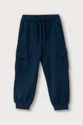United Colors of Benetton teplákové nohavice detské bavlnené tmavomodré regular waist 3J68CF079