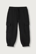 United Colors of Benetton pantaloni de trening pentru copii din bumbac negri regular waist 3J68CF079