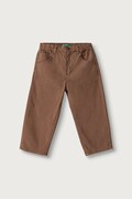 United Colors of Benetton spodnie dziecięce bawełniane z elastanem brązowe regular waist 46F5GF037