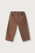 United Colors of Benetton spodnie dziecięce bawełniane z elastanem brązowe regular waist 46F5GF037