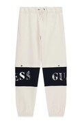 Guess spodnie dresowe dziecięce bawełniane białe regular waist L6BB08 K6081