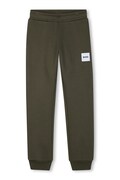 BOSS teplákové nohavice detské s bavlnou zelené regular waist J53339