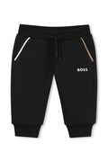 BOSS donji dio trenirke za djecu s pamukom crni J53470