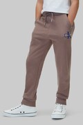 Calvin Klein Jeans spodnie dresowe dziecięce bawełniane brązowe regular waist LVCKTJC08U