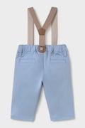 Mayoral Newborn spodnie chinos niemowlęce z bawełną niebieskie regular waist 2504