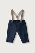 Mayoral Newborn штани chinos для немовлят з бавовною темно-сині regular waist 2504