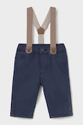 Mayoral Newborn штани chinos для немовлят з бавовною темно-сині regular waist 2504