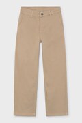 Mayoral spodnie wide leg dziecięce bawełniane z elastanem beżowe regular waist 7512