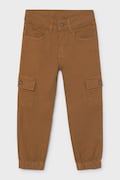 Mayoral Boyfriend kalhoty dětské bavlněné s elastanem hnědé regular waist 4509