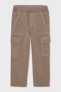 Mayoral nohavice cargo detské bavlnené s elastanom hnedé regular waist 4502