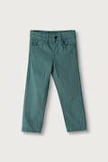 Mayoral spodnie dziecięce bawełniane z elastanem slim fit basic zielone regular waist 517