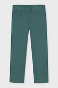Mayoral spodnie dziecięce bawełniane z elastanem slim fit basic zielone regular waist 517