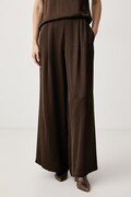 Haveone spodnie wide leg damskie z wiskozy szare regular waist PWG.R035