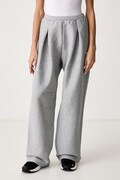 Nike Sportswear spodnie dresowe damskie z bawełną Studio Fleece szare IM8092.063