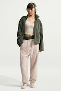 Nike Sportswear spodnie dresowe damskie polarowe beżowe regular waist IU5217.236