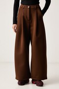 Nike Sportswear spodnie wide leg damskie z modalem brązowe high waist IX7062.259