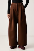 Nike Sportswear spodnie wide leg damskie z modalem brązowe high waist IX7062.259