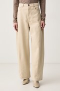 Weekend Max Mara spodnie damskie bawełniane WKDORDINE beżowe 2625136072