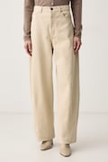 Weekend Max Mara spodnie damskie bawełniane WKDORDINE beżowe 2625136072