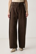 Weekend Max Mara spodnie damskie bawełniane WKDORDINE brązowe 2625136072
