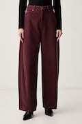 Weekend Max Mara spodnie damskie bawełniane WKDORDINE bordowe 2625136072