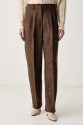 Weekend Max Mara spodnie damskie wełniane WKISTADIO brązowe high waist 2625136013600