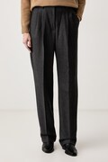 Weekend Max Mara spodnie damskie wełniane WKISTADIO szare high waist 2625136013600