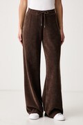 Guess Jeans teplákové nohavice dámske hnedé W6BB05 K5559