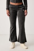 Juicy Couture штани flare жіночі з бавовною REGAL REBELLE CAISA ULTRA LOW RISE зелені low waist JCGBJ226012