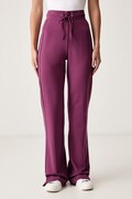 Karl Lagerfeld Jeans spodnie straight damskie z wiskozą bordowe high waist B4W10073
