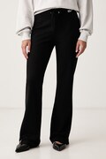 Karl Lagerfeld Jeans spodnie straight damskie z wiskozą czarne high waist B4W10073