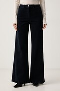 Luisa Spagnoli spodnie damskie sztruksowe Olap granatowe high waist 543507