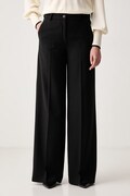 Luisa Spagnoli spodnie damskie z wełną Occulto czarne regular waist 543778