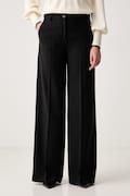 Luisa Spagnoli spodnie damskie z wełną Occulto czarne regular waist 543778