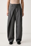Marc O'Polo spodnie garniturowe damskie z wiskozą szare high waist 5000015577